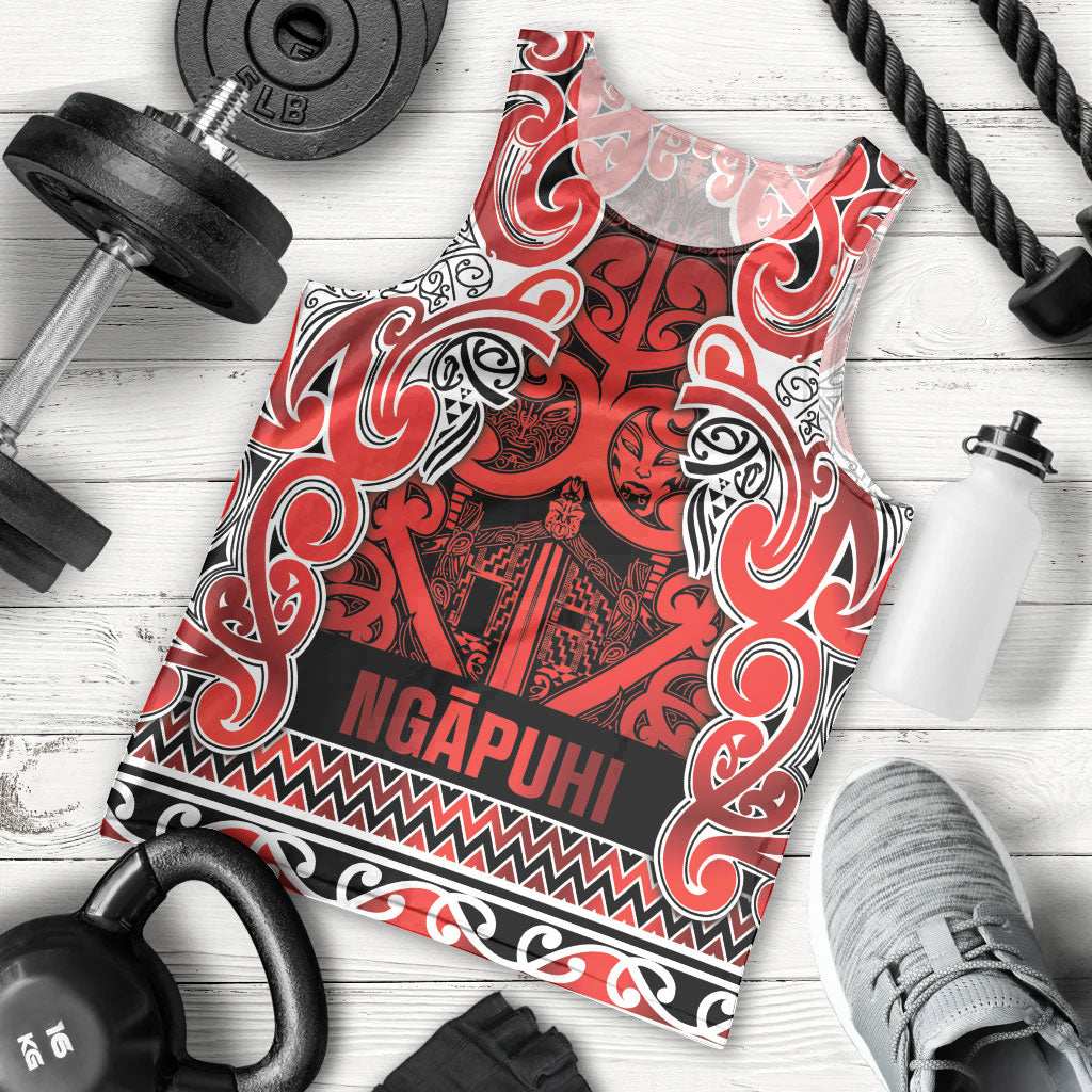Aotearoa Iwi Ngapuhi Men Tank Top Maori Wharenui House Tribal Pattern