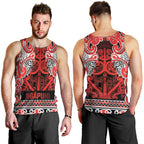 Aotearoa Iwi Ngapuhi Men Tank Top Maori Wharenui House Tribal Pattern