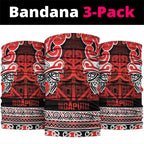 Aotearoa Iwi Ngapuhi Neck Gaiter Maori Wharenui House Tribal Pattern