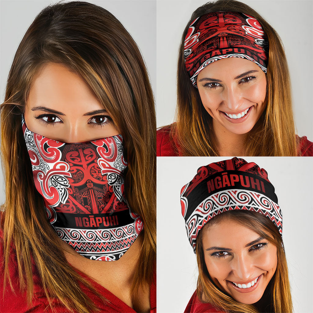 Aotearoa Iwi Ngapuhi Neck Gaiter Maori Wharenui House Tribal Pattern