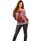 Aotearoa Iwi Ngapuhi Off Shoulder Sweater Maori Wharenui House Tribal Pattern