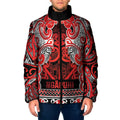 Aotearoa Iwi Ngapuhi Padded Jacket Maori Wharenui House Tribal Pattern