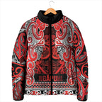 Aotearoa Iwi Ngapuhi Padded Jacket Maori Wharenui House Tribal Pattern