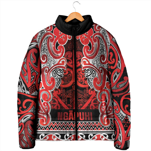 Aotearoa Iwi Ngapuhi Padded Jacket Maori Wharenui House Tribal Pattern