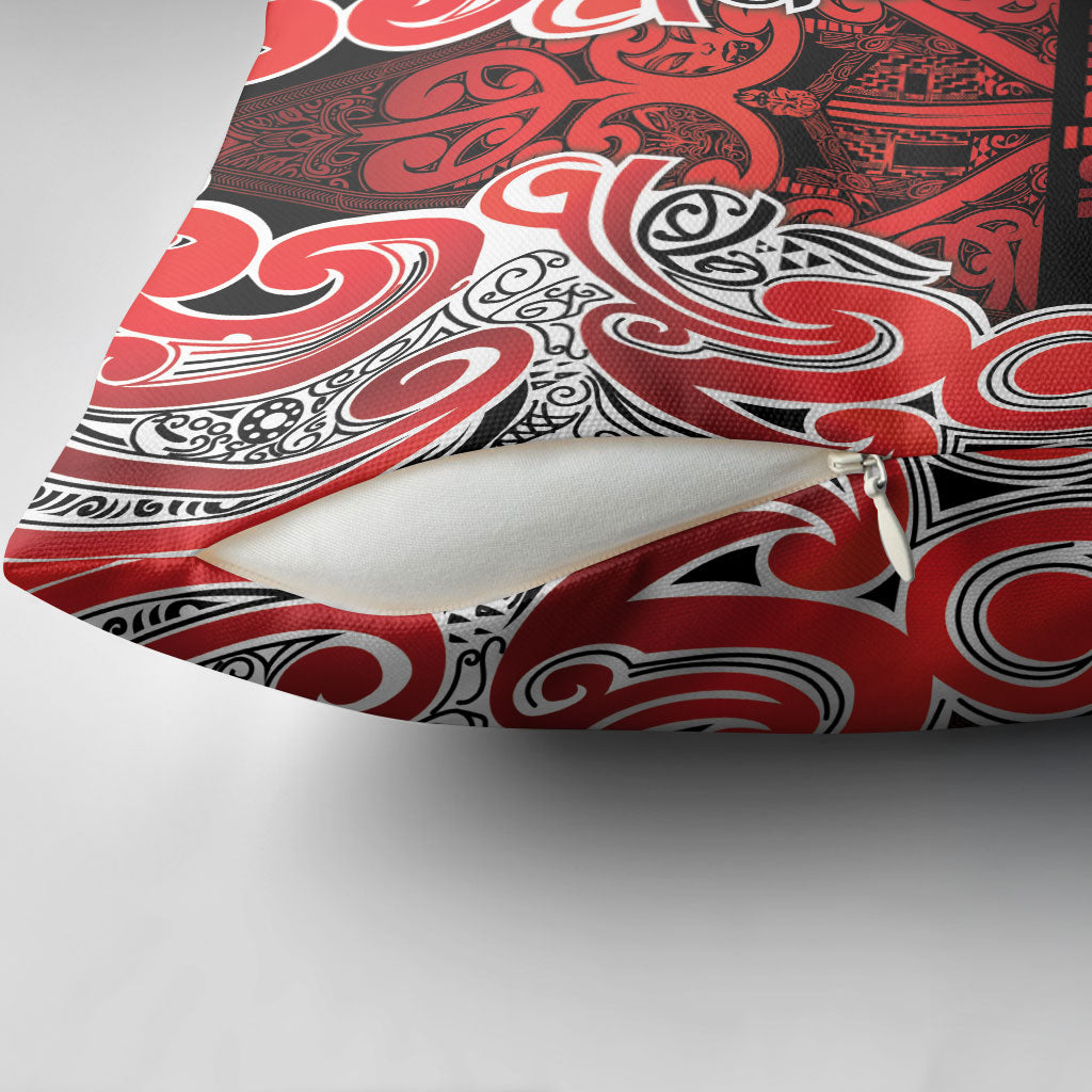 Aotearoa Iwi Ngapuhi Pillow Cover Maori Wharenui House Tribal Pattern