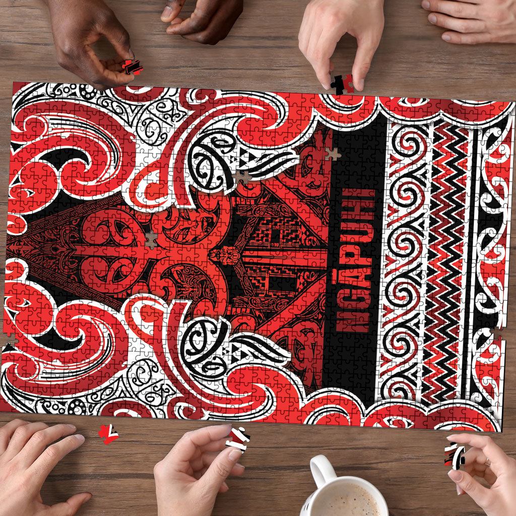 Aotearoa Iwi Ngapuhi Puzzle Maori Wharenui House Tribal Pattern