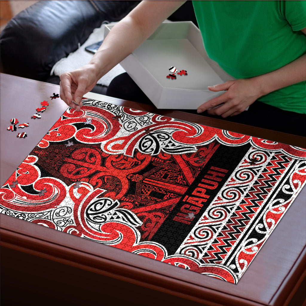 Aotearoa Iwi Ngapuhi Puzzle Maori Wharenui House Tribal Pattern
