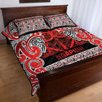Aotearoa Iwi Ngapuhi Quilt Bed Set Maori Wharenui House Tribal Pattern
