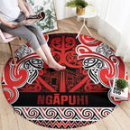 Aotearoa Iwi Ngapuhi Round Carpet Maori Wharenui House Tribal Pattern