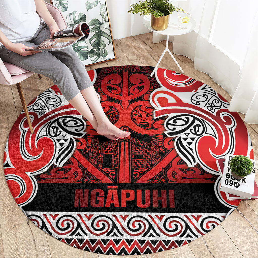 Aotearoa Iwi Ngapuhi Round Carpet Maori Wharenui House Tribal Pattern