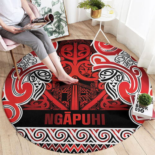 Aotearoa Iwi Ngapuhi Round Carpet Maori Wharenui House Tribal Pattern