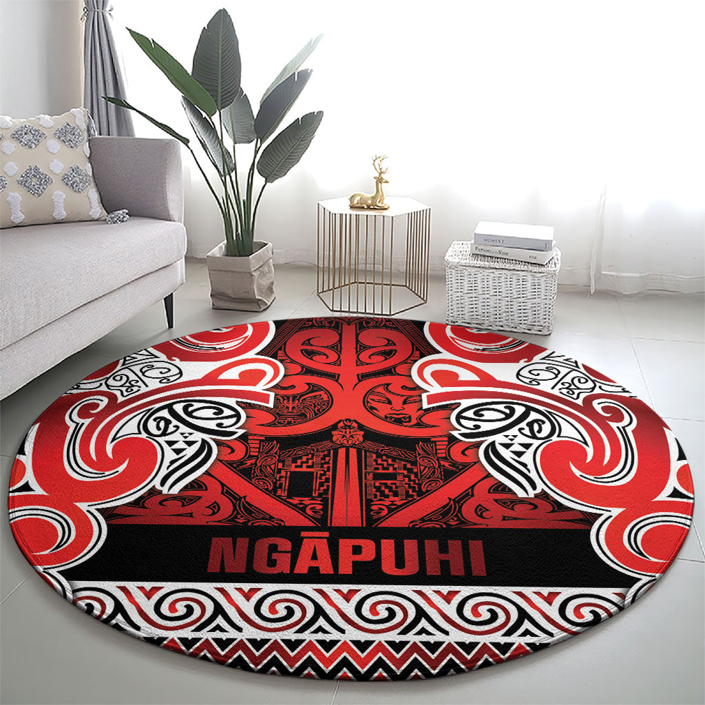 Aotearoa Iwi Ngapuhi Round Carpet Maori Wharenui House Tribal Pattern