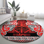 Aotearoa Iwi Ngapuhi Round Carpet Maori Wharenui House Tribal Pattern