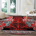 Aotearoa Iwi Ngapuhi Round Carpet Maori Wharenui House Tribal Pattern