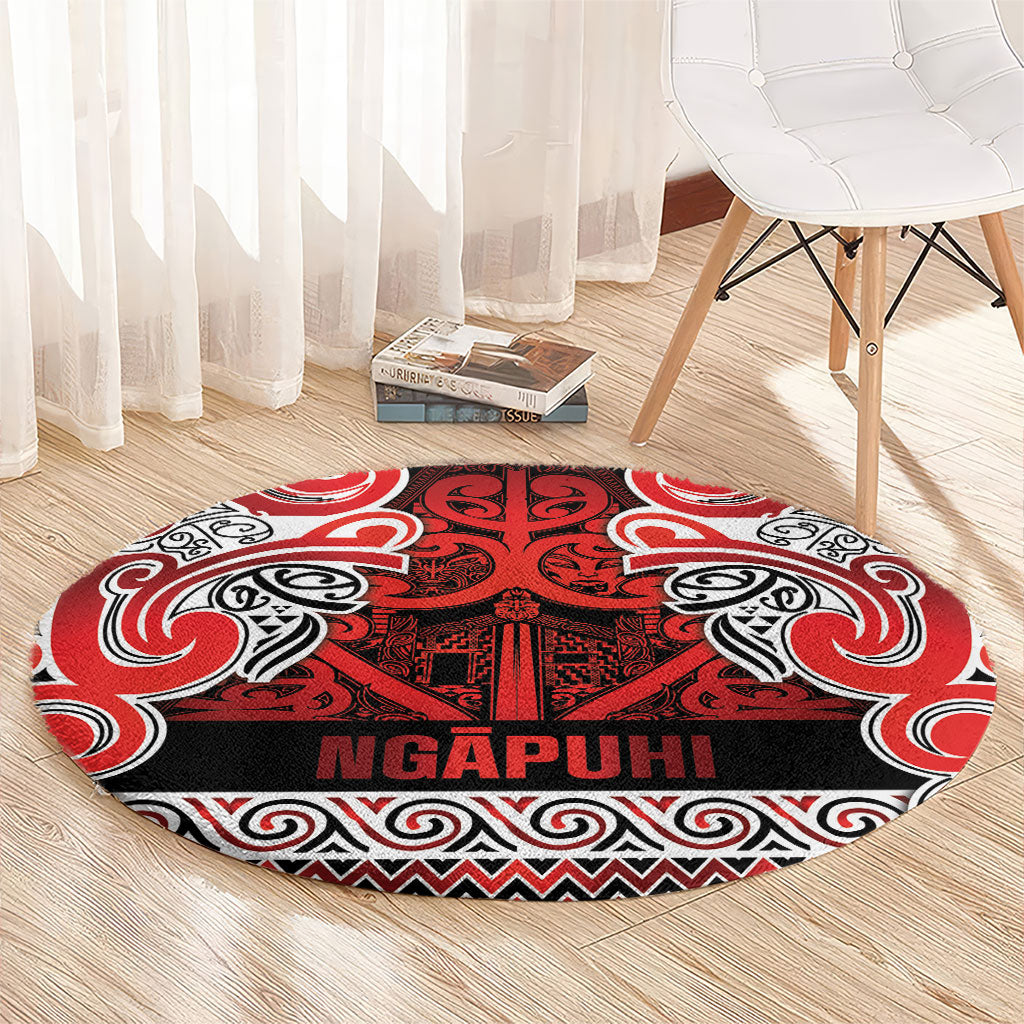 Aotearoa Iwi Ngapuhi Round Carpet Maori Wharenui House Tribal Pattern