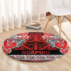 Aotearoa Iwi Ngapuhi Round Carpet Maori Wharenui House Tribal Pattern