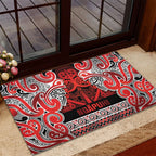 Aotearoa Iwi Ngapuhi Rubber Doormat Maori Wharenui House Tribal Pattern