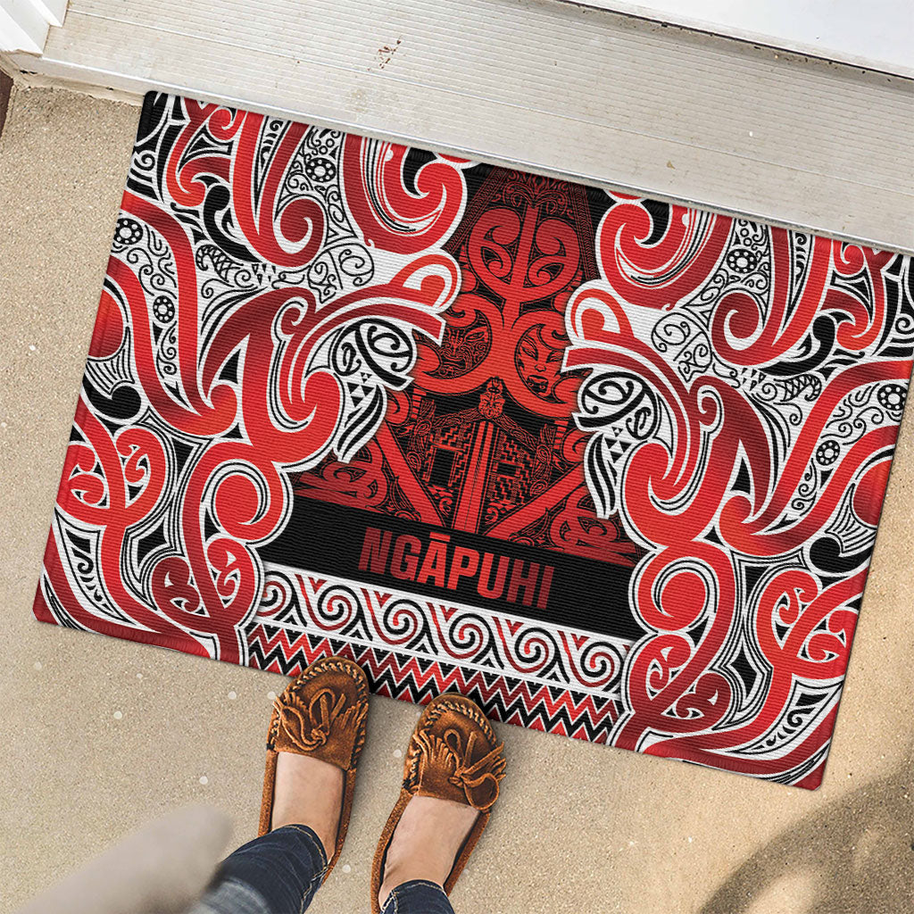 Aotearoa Iwi Ngapuhi Rubber Doormat Maori Wharenui House Tribal Pattern