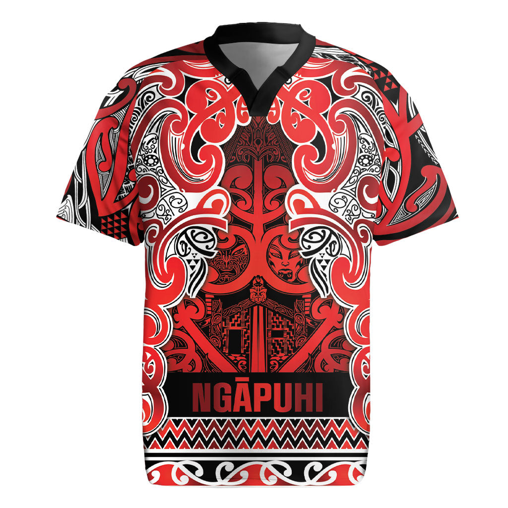 Aotearoa Iwi Ngapuhi Rugby Jersey Maori Wharenui House Tribal Pattern