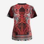 Aotearoa Iwi Ngapuhi Scrub Top Maori Wharenui House Tribal Pattern