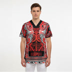 Aotearoa Iwi Ngapuhi Scrub Top Maori Wharenui House Tribal Pattern