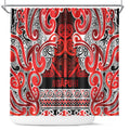 Aotearoa Iwi Ngapuhi Shower Curtain Maori Wharenui House Tribal Pattern