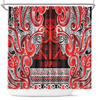 Aotearoa Iwi Ngapuhi Shower Curtain Maori Wharenui House Tribal Pattern