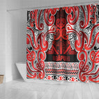 Aotearoa Iwi Ngapuhi Shower Curtain Maori Wharenui House Tribal Pattern
