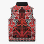 Aotearoa Iwi Ngapuhi Sleeveless Puffer Jacket Maori Wharenui House Tribal Pattern