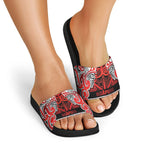 Aotearoa Iwi Ngapuhi Slide Sandals Maori Wharenui House Tribal Pattern