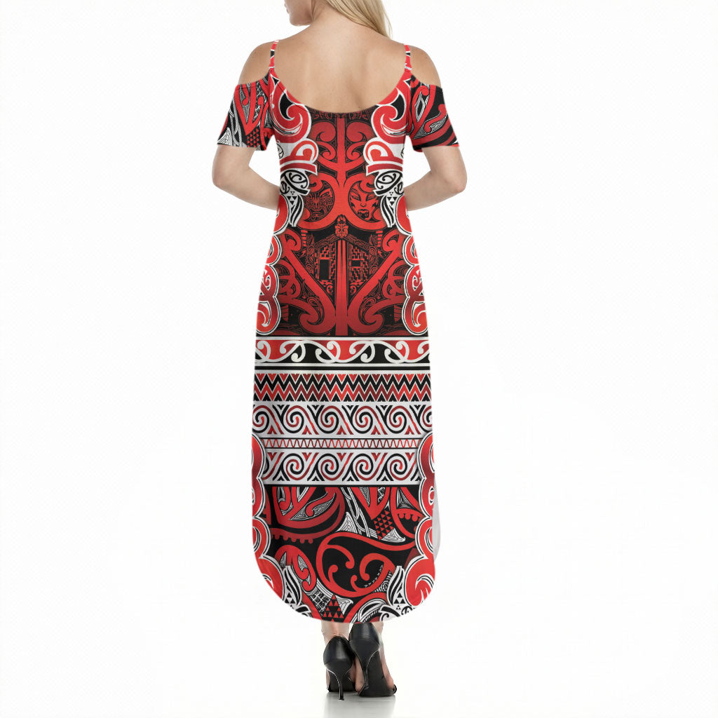 Aotearoa Iwi Ngapuhi Summer Maxi Dress Maori Wharenui House Tribal Pattern