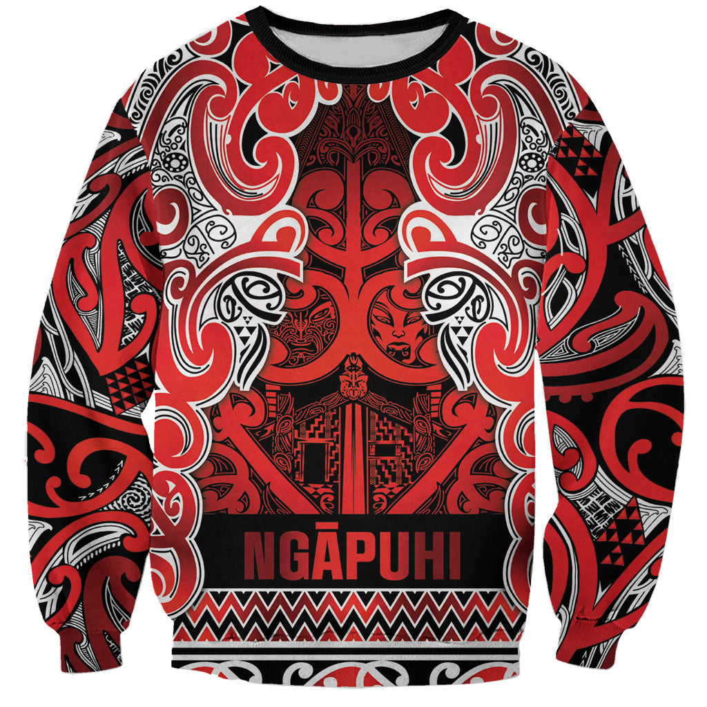 Aotearoa Iwi Ngapuhi Sweatshirt Maori Wharenui House Tribal Pattern
