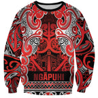 Aotearoa Iwi Ngapuhi Sweatshirt Maori Wharenui House Tribal Pattern