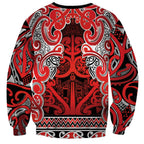 Aotearoa Iwi Ngapuhi Sweatshirt Maori Wharenui House Tribal Pattern