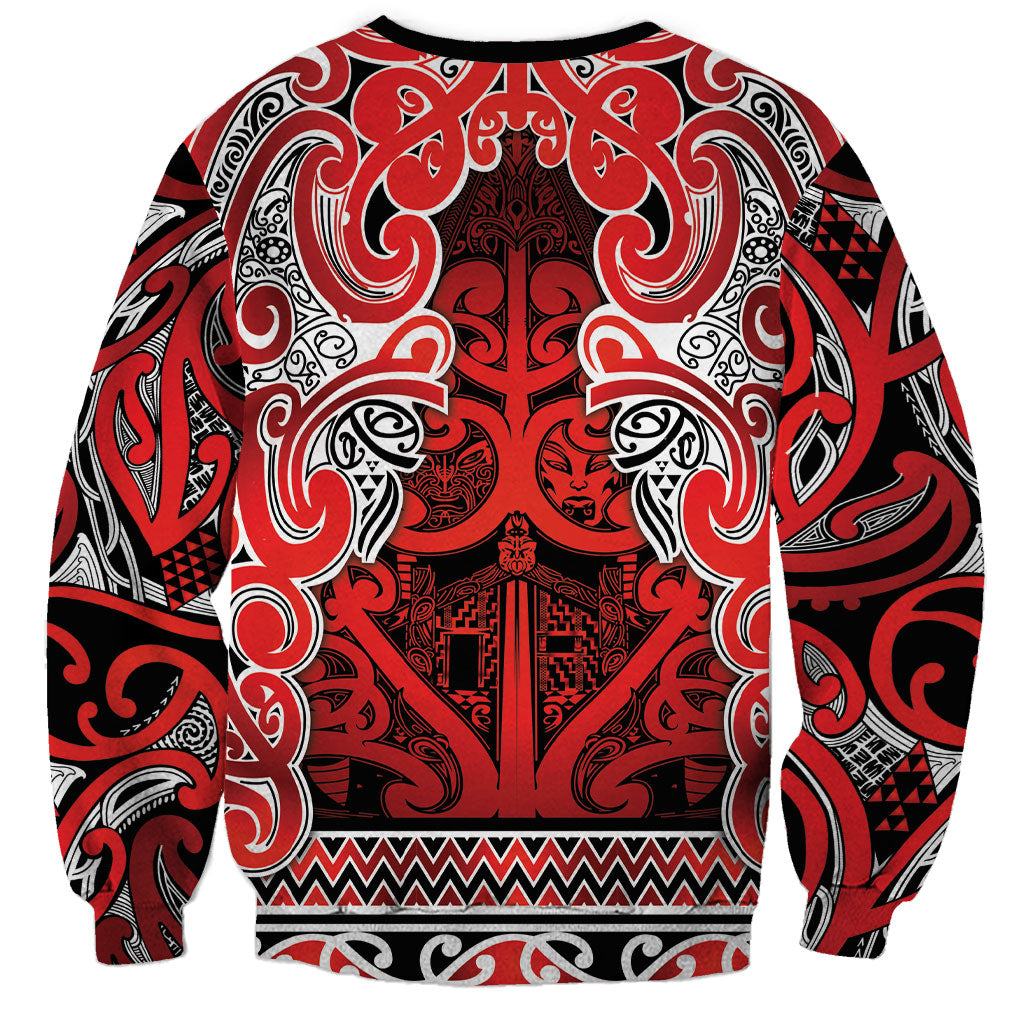 Aotearoa Iwi Ngapuhi Sweatshirt Maori Wharenui House Tribal Pattern