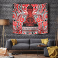 Aotearoa Iwi Ngapuhi Tapestry Maori Wharenui House Tribal Pattern