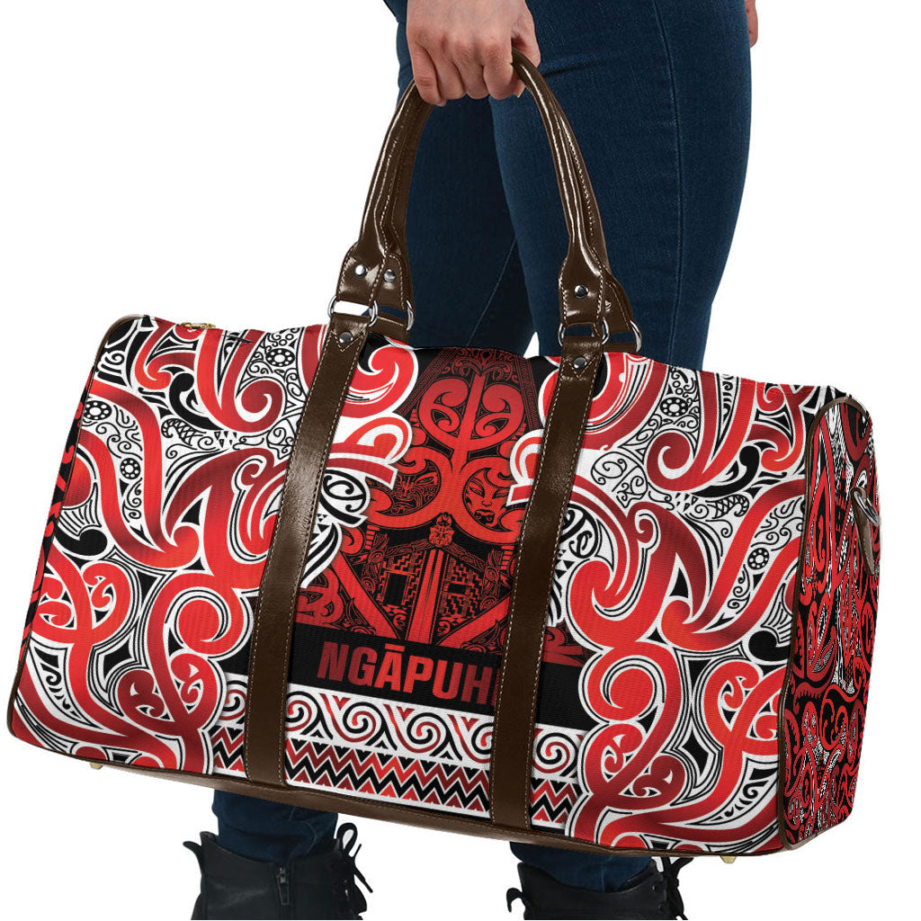 Aotearoa Iwi Ngapuhi Travel Bag Maori Wharenui House Tribal Pattern