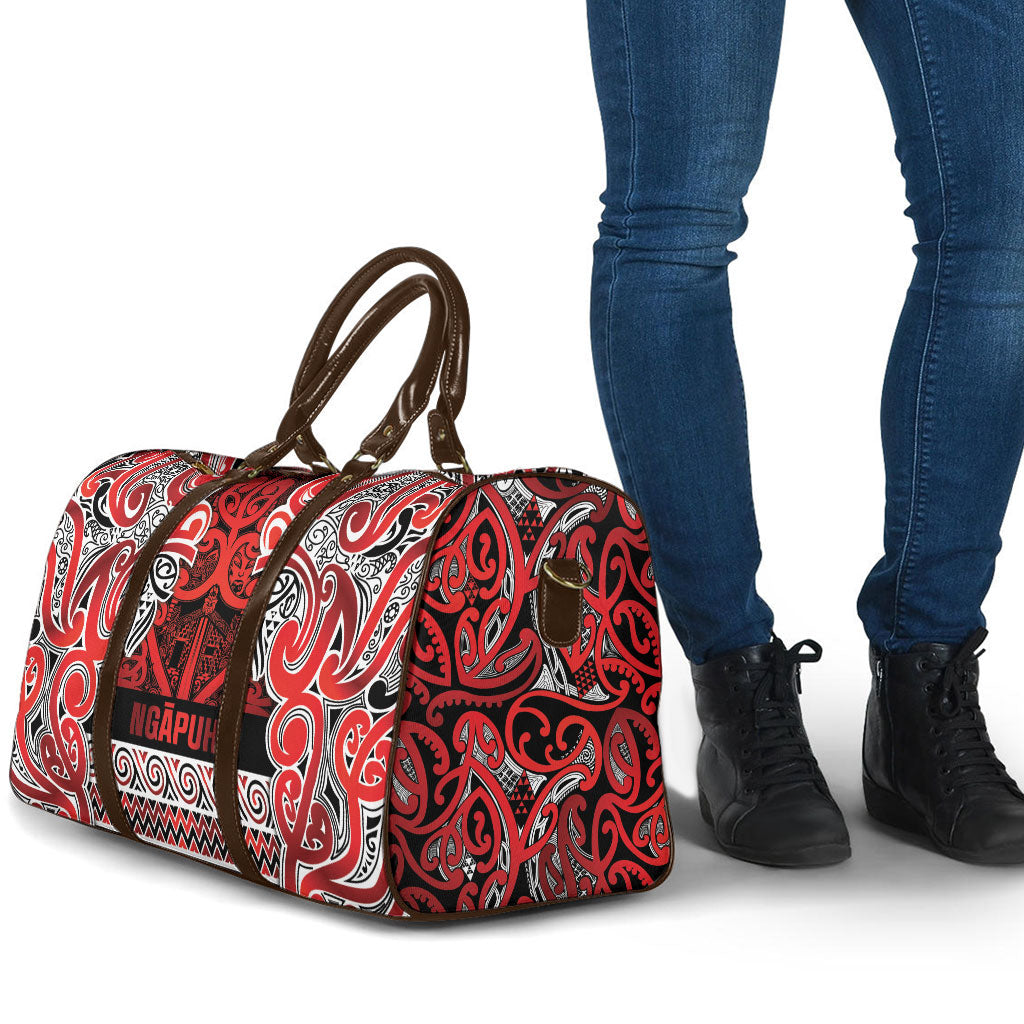 Aotearoa Iwi Ngapuhi Travel Bag Maori Wharenui House Tribal Pattern