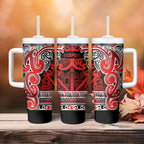 Aotearoa Iwi Ngapuhi Tumbler With Handle Maori Wharenui House Tribal Pattern