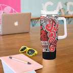 Aotearoa Iwi Ngapuhi Tumbler With Handle Maori Wharenui House Tribal Pattern