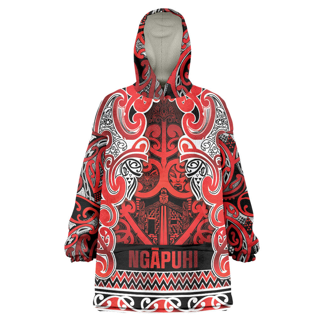 Aotearoa Iwi Ngapuhi Wearable Blanket Hoodie Maori Wharenui House Tribal Pattern
