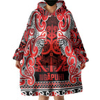 Aotearoa Iwi Ngapuhi Wearable Blanket Hoodie Maori Wharenui House Tribal Pattern