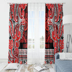 Aotearoa Iwi Ngapuhi Window Curtain Maori Wharenui House Tribal Pattern