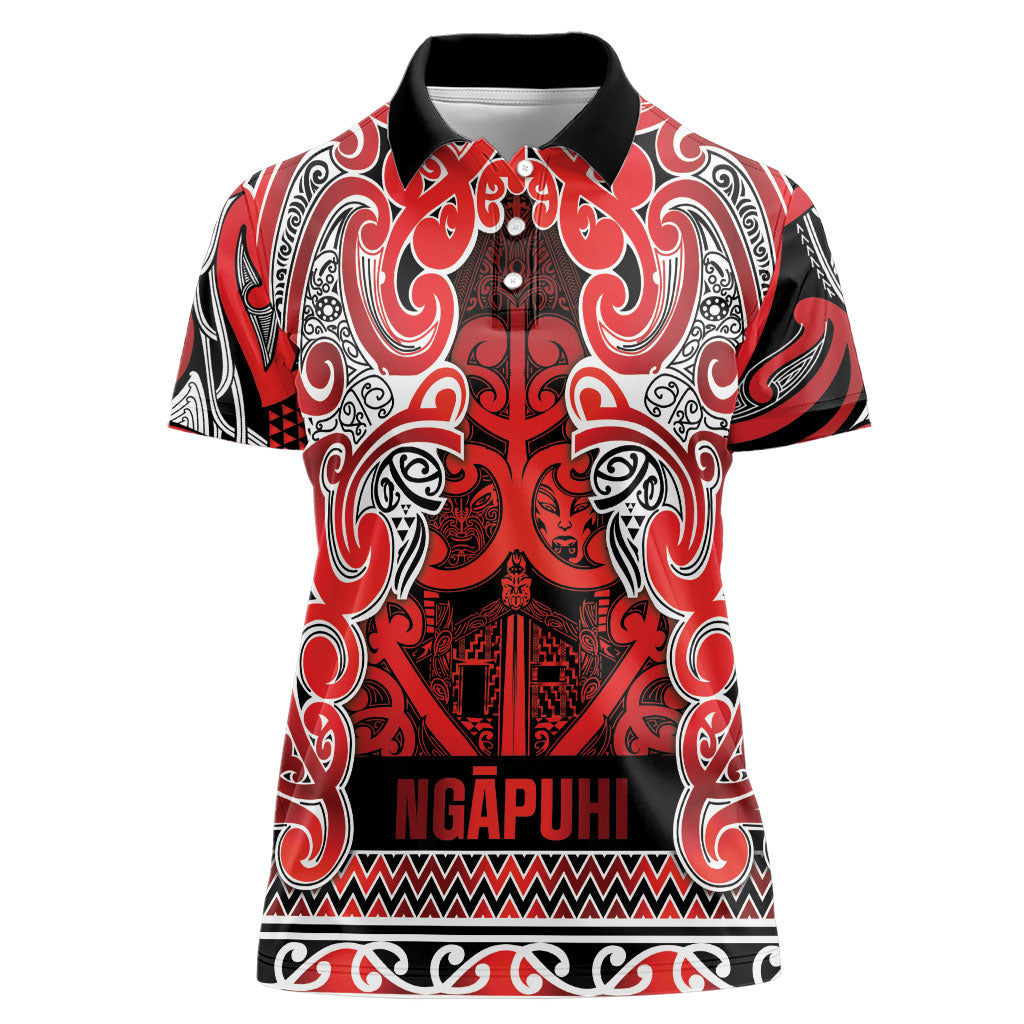 Aotearoa Iwi Ngapuhi Women Polo Shirt Maori Wharenui House Tribal Pattern