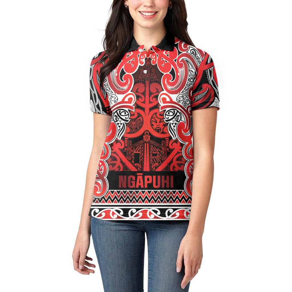 Aotearoa Iwi Ngapuhi Women Polo Shirt Maori Wharenui House Tribal Pattern