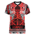 Aotearoa Iwi Ngapuhi Women V-Neck T-Shirt Maori Wharenui House Tribal Pattern