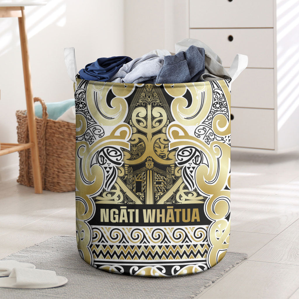 Aotearoa Iwi Ngati Whatua Laundry Basket Maori Wharenui House Tribal Pattern