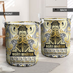 Aotearoa Iwi Ngati Whatua Laundry Basket Maori Wharenui House Tribal Pattern
