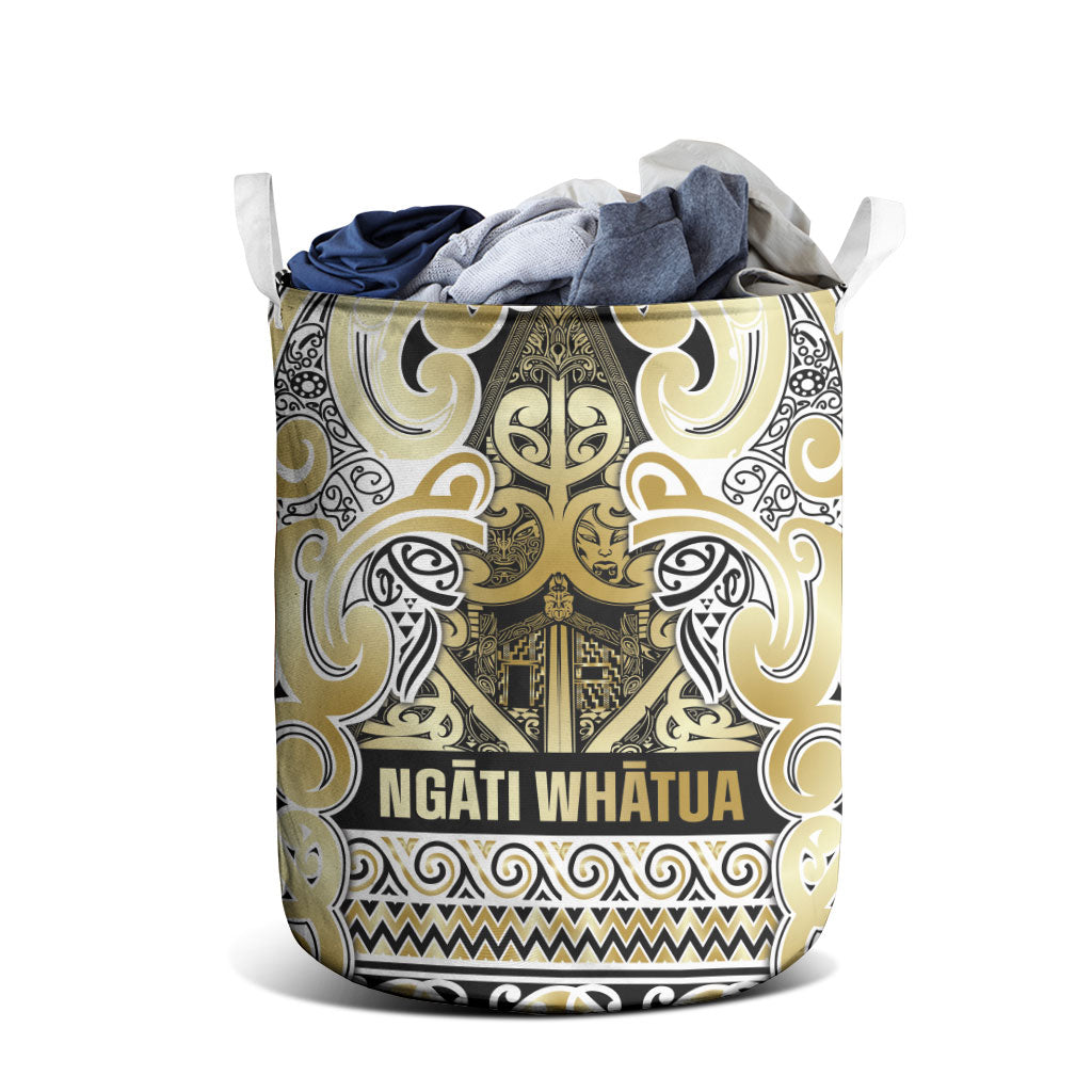 Aotearoa Iwi Ngati Whatua Laundry Basket Maori Wharenui House Tribal Pattern