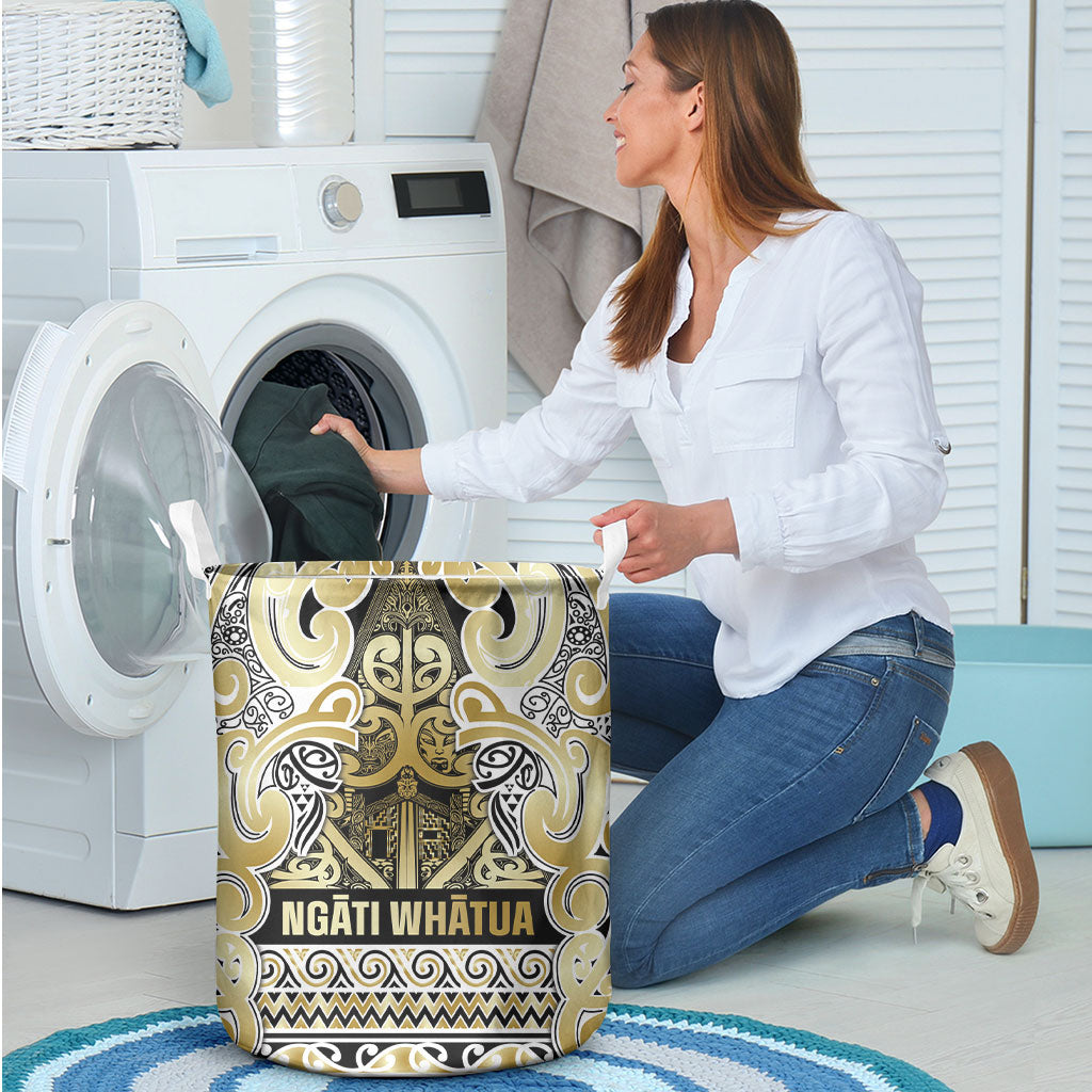 Aotearoa Iwi Ngati Whatua Laundry Basket Maori Wharenui House Tribal Pattern